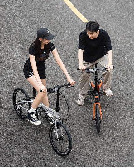 ROCKBROS 20 inch Folding Bike with Shimano 8-speed Aluminium Alloy Frame V Brake Lightweight Adult Unisex Adjustable Bike
