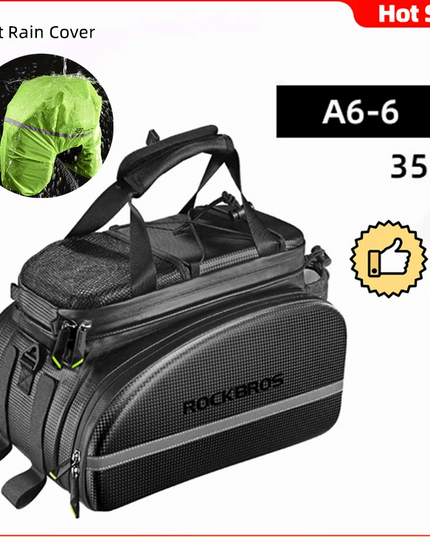 ROCKBROS Bicycle Carrier Bag MTB Bike Rack Bag Trunk Pannier Cycling Multifunctional Large Capacity Travel Bag With Rain Cover