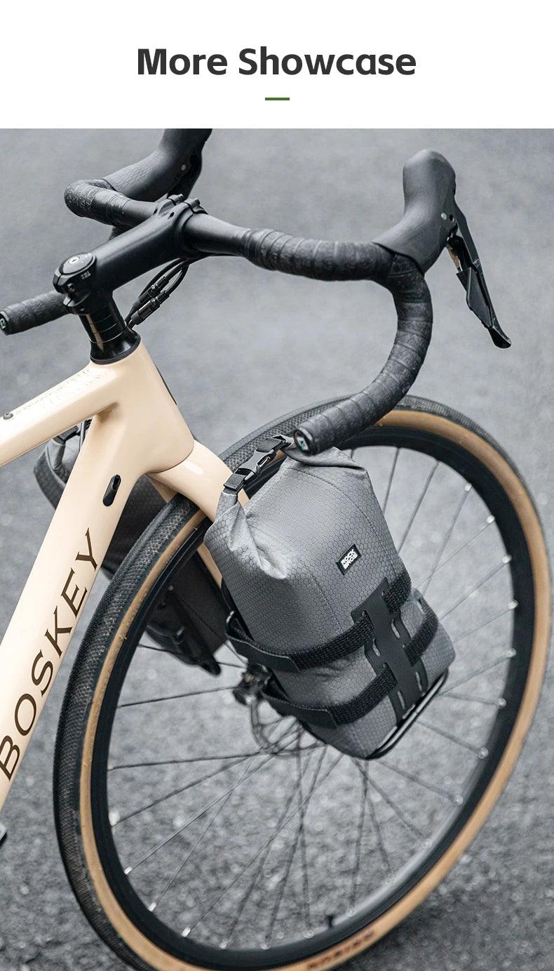 ROCKBROS Cycling Bag 2.7L Capacity Bicycle Front Fork Shelf Bag TPU Material Portable Pannier Bag Luggage Carrier Accessories