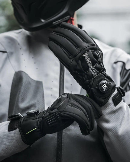 ROCKBROS Warm Bicycle Gloves Outdoor Touch Screen Winter Gloves Windproof Motorcycle Scooter Ski Anti-slip Thermal Bike Glove