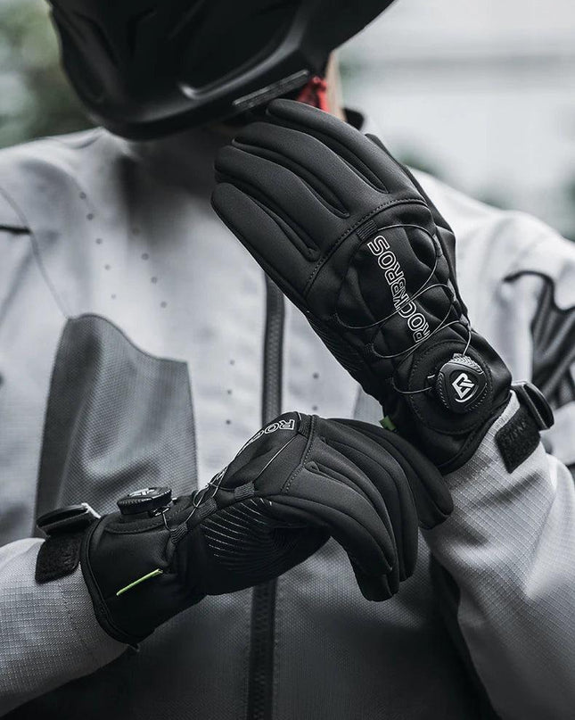 ROCKBROS Warm Bicycle Gloves Outdoor Touch Screen Winter Gloves Windproof Motorcycle Scooter Ski Anti-slip Thermal Bike Glove