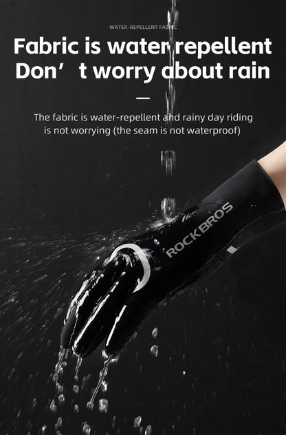 ROCKBROS Winter Warm Gloves Windproof Waterproof Bicycle Sports Mitten Warm Fleece Gloves Non-slip Motorcycle Ski Riding Gloves