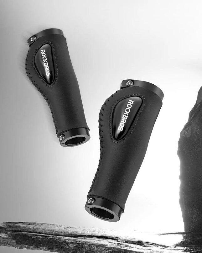 ROCKBROS Cycling Handlebar MTB Bicycle Grips  Bike Double Lock Rubber Grips Anti-skid Shock-absorbing Soft Bike Accessories