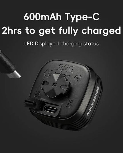 ROCKBROS Bicycle Rear Light Smart Sync Brake Sensing Taillight 12 Modes Ipx6 Rechargeable Rear Light MTB Road Bike Accessories