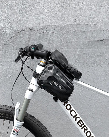 ROCKBROS Bicycle Bag Shockproof Touchscreen Top Tube Bags EVA Hard Shell Front Frame Phone Case Bike Bag Cycling Accessories