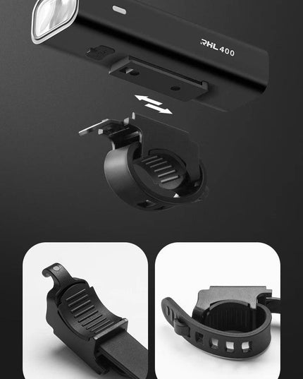 ROCKBROS Bike Light Set MTB Road Cycling Light Waterproof 200LM/400LM Bicycle Headlight + Smart Rear Light Auto Brake Sensing