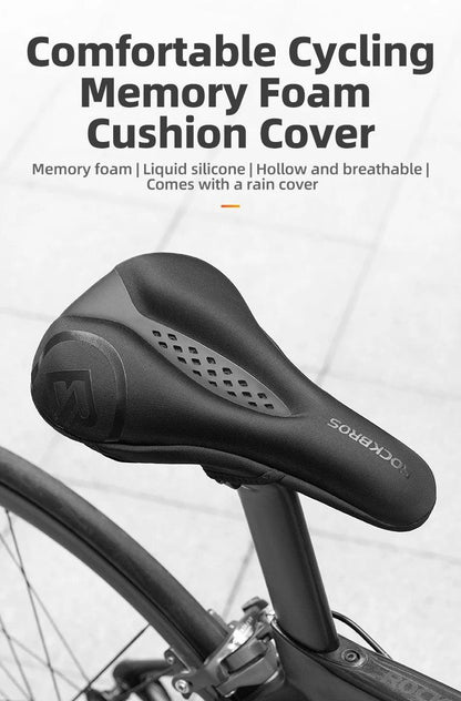 ROCKBROS Bicycle Saddle Cover Liquid Silicone Gel Breathable Seat Soft Thickened MTB Shockproof Cushion Cycling Accessories