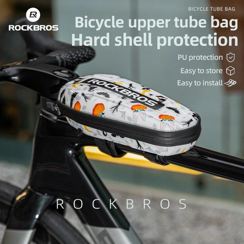 ROCKBROS Bicycle Trunk Bags 1L Hard Shell Bicycle Top Tube Bag MTB Road Bike Tools Storage Package Fashion Bicycle Accessories