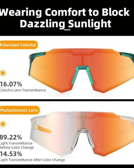 ROCKBROS Photochromic Cycling Glasses Polarized Adjustable Nose Support Myopia Frame Sports Sunglasses Men Women Eyewear Goggle