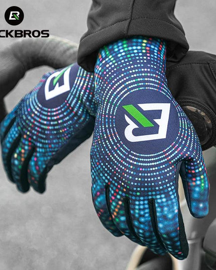 ROCKBROS Winter Gloves Windproof Thermal Warm Cycling Gloves Silicone Anti-Slip Motorcycle Ski Touch Screen Fleece Gloves