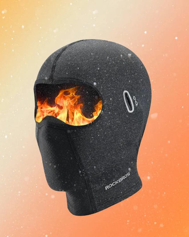 ROCKBROS Warm Windproof Cycling Headgear Breathable Face Mask Outdoor Electric Bicycle Balaclava Bike Skiing Fleece Head Hat