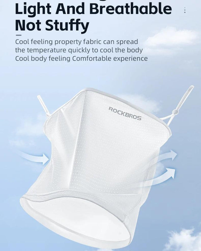 ROCKBROS Summer Ice Silk Mask Anti-UV Quick-drying Face Cover Sunscreen Bandana Breathable Neck Protection Hanging Ear Scarf