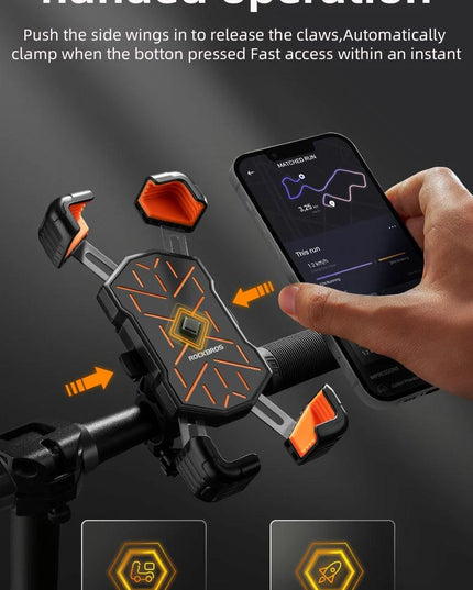 ROCKBROS Bike Phone Holder 360° View Universal Bicycle Phone Holder 4.5-7.2inch Mobile Phone Stand Shockproof Motorcycle Bracket