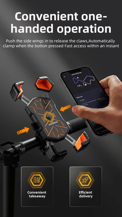 ROCKBROS Bike Phone Holder 360° View Universal Bicycle Phone Holder 4.5-7.2inch Mobile Phone Stand Shockproof Motorcycle Bracket