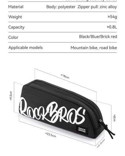 ROCKBROS Waterproof Bicycle Top Tube Bag Lightweight Bike Frame Pack Durable Cycling Storage Bag for Mountain and Road Bikes
