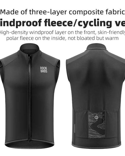 ROCKBROS Winter Cycling Vest Lightweight Windproof Fleece Warm Vest for Men Women Outdoor Sports Thermal Clothing Runring ﻿