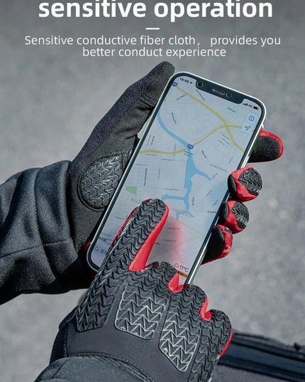 ROCKBROS Windproof Cycling Gloves Touch Screen Riding MTB Bike Bicycle Gloves Thermal Warm Motorcycle Winter Autumn Bike Gloves