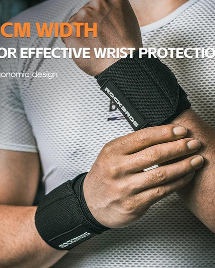 ROCKBROS Fitness Wrist Wraps Gym Adjustable Wrist Bandages Protector Wrist Support Sports Fitness Wrist Protection Sleeve A Pair