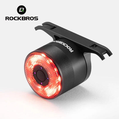 ROCKBROS Smart Bicycle Taillight Type-C Charging Auto Brake Sensing LED Rear Light Aluminum Alloy Bike Lamp Accessories Q1MAX