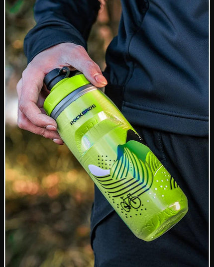ROCKBROS Cycling Water Bottle Cold Water Insulated Thermal Silicone Bottle Fitness Outdoor Bicycle Portable 620ml Water Kettle