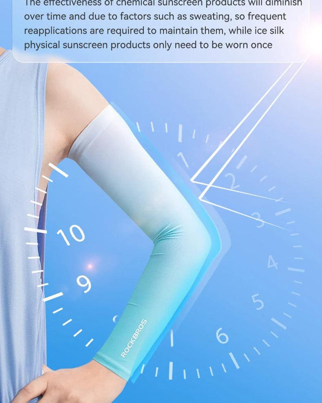 ROCKBROS Arm Sleeve UV Protection Cycling Sleeve Summer Quick Dry Breathable Fitness Fishing Sunscreen Sport Wear Arm Sleeves