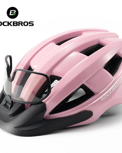 ROCKBROS Ultra-Light Cycling Helmet Taillight Magnetic Goggles Integrated Bicycle Helmet High Quality Protection Mtb Road