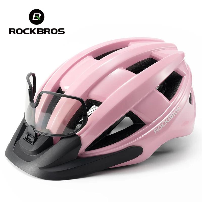 ROCKBROS Ultra-Light Cycling Helmet Taillight Magnetic Goggles Integrated Bicycle Helmet High Quality Protection Mtb Road