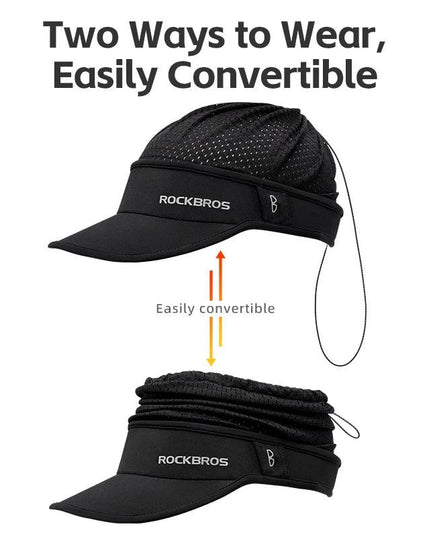 ROCKBROS Refreshing Summer Sun Protection Cap Two Ways to Wear Breathable Quick-Drying Suitable for Helmet Unisex Size Sport Hat