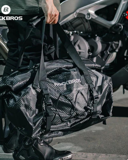ROCKBROS Waterproof Motorcycle Pannier PVC 20L-60L Tail Bag Travel  Rear Seat Luggage Bag Multiple Carry Motorcycle AccessorIes