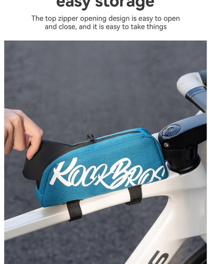 ROCKBROS Waterproof Bicycle Top Tube Bag Lightweight Bike Frame Pack Durable Cycling Storage Bag for Mountain and Road Bikes