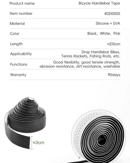 ROCKBROS Road Bike Handlebar Tape Breathable Anti-slip Shock Absorbing Belt Winding Straps Soft Wear-Resistant Cycling Strap