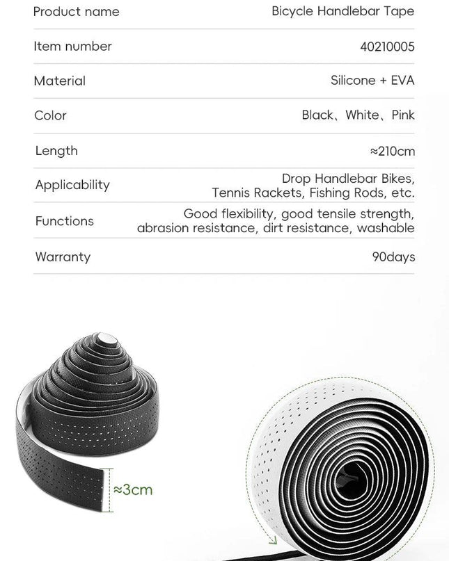 ROCKBROS Road Bike Handlebar Tape Breathable Anti-slip Shock Absorbing Belt Winding Straps Soft Wear-Resistant Cycling Strap
