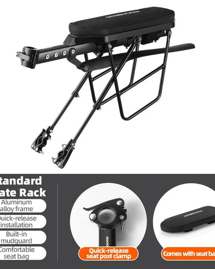 ROCKBROS Bicycle Luggage Carrier Aluminum Alloy Shelf MTB Cycling Bicycle Front Rack With Taillight Seatpost Bag Holder Stand