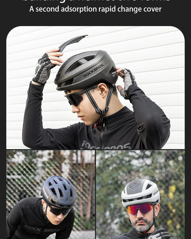 ROCKBROS Magnetic Suction Shell Helmets Safe Breathable Cycling Rock Climbing Skateboarding Roller Skating Men Women Bike Helmet