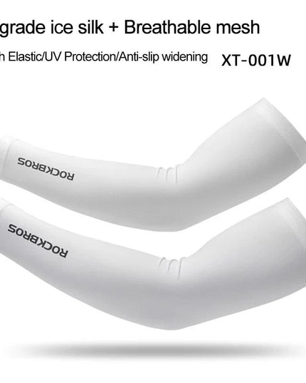 ROCKBROS Ice Fabric Running Camping Arm Warmers Basketball Sleeve Running Arm Sleeve Cycling Sleeves Summer Sports Safety Gear