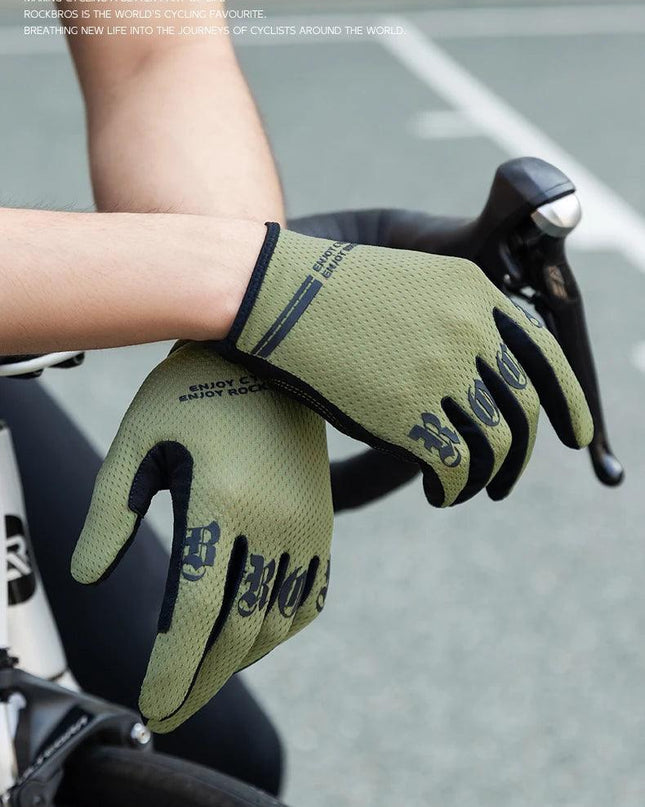 ROCKBROS Cycling Gloves Breathable Non-slip MTB Road Bike Gloves Touch Screen Outdoor Gym Fitness Fishing Bike Training Glove