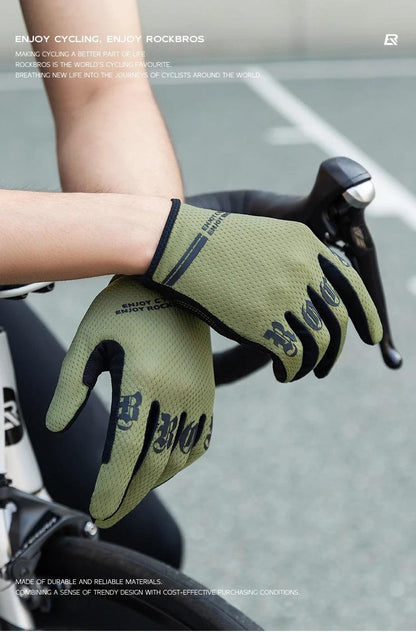 ROCKBROS Cycling Gloves Breathable Non-slip MTB Road Bike Gloves Touch Screen Outdoor Gym Fitness Fishing Bike Training Glove