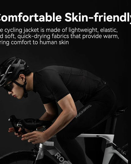 ROCKBROS Cycling Jersey Bib Set MTB Uniform Bike Clothing Quick-Dry Cycling Clothing Short Bicycle Short Sleeve Summer Ciclismo