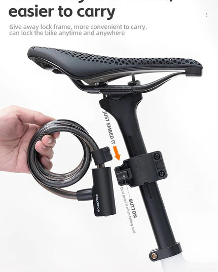 ROCKBROS Bicycle Lock Portable Anti-theft Zinc Alloy Multifunctional Cable Lock MTB Road Cycling Motorcycle Bike Accessories