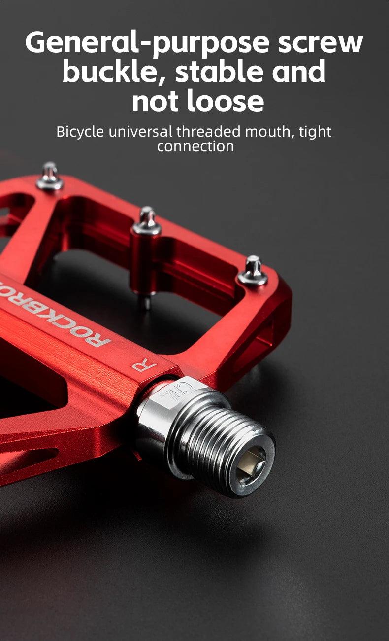 ROCKBROS Bicycle Pedals Save Effort Aluminum Alloy Anti-slip MTB Road Mountain Reflective Bearing Cycling Pedals Bike Accessory