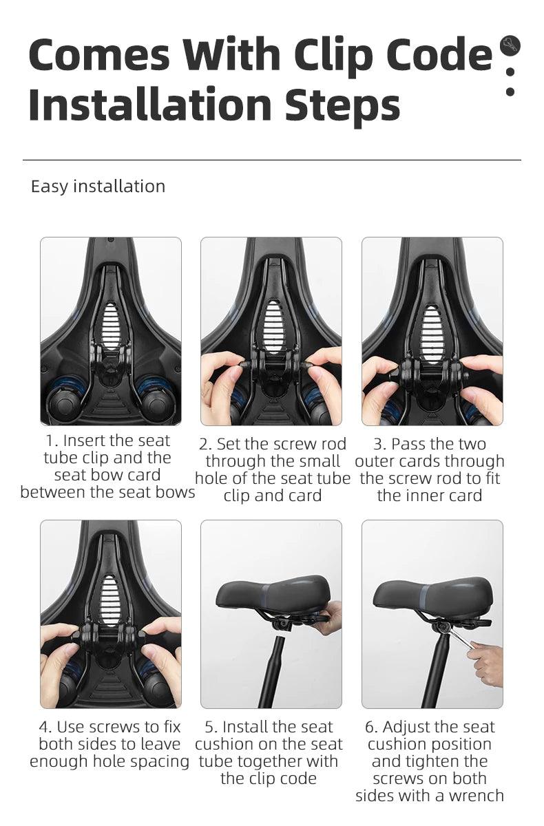 ROCKBROS Bicycle Saddle Breathable Shock Seats PU Leather Surface Cushion Rounded Hollow Cycling Seat Comfort MTB Bike Saddles