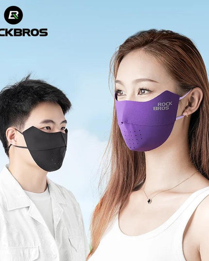 ROCKBROS Cycling Ice Silk Face Mask Anti-UV Sun Protection Breathable Dustproof Men Women Bandana Running Fishing Sports Mask