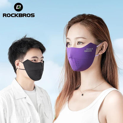 ROCKBROS Cycling Ice Silk Face Mask Anti-UV Sun Protection Breathable Dustproof Men Women Bandana Running Fishing Sports Mask