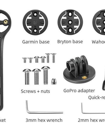 ROCKBROS Nylon Bicycle Speedometer Holder Integrated Handlebar Mount for Gopro Mount Bike Computer Stopwatch Light Mount