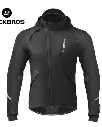 ROCKBROS Bicycle Jacket Winter Cycling Clothing Thermal Fleece Long Sleeve Cycling Bike Clothing Warmer Windproof Sportswear