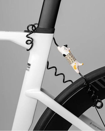 ROCKBROS Creative Bike Lock Ultra-Light Cute Cat Password Helmet Lock Steel Cable Bike Lock Anti Theft Bike Accessories MTB Road
