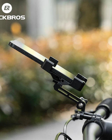 ROCKBROS Bike Phone Holder Aluminum Alloy Material Bracket Anti-slip Cushioning Pads 4.7-7.09 inch Mobile Phone Stand Shockproof