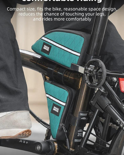 ROCKBROS Bicycle Bag Ultralight Top Front Tube Frame Triangle Bag for Brompton Bike 0.8L Lengthened Design Bike Bag Accessories