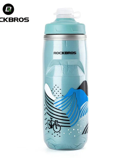 ROCKBROS Cycling Water Bottle Cold Water Insulated Thermal Silicone Bottle Fitness Outdoor Bicycle Portable 620ml Water Kettle
