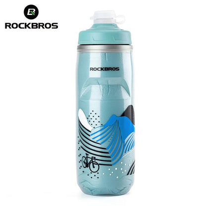 ROCKBROS Cycling Water Bottle Cold Water Insulated Thermal Silicone Bottle Fitness Outdoor Bicycle Portable 620ml Water Kettle